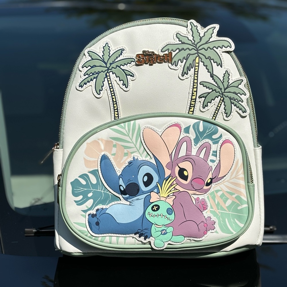 Disney Stitch and Angel Kids Backpack - Cream and Green